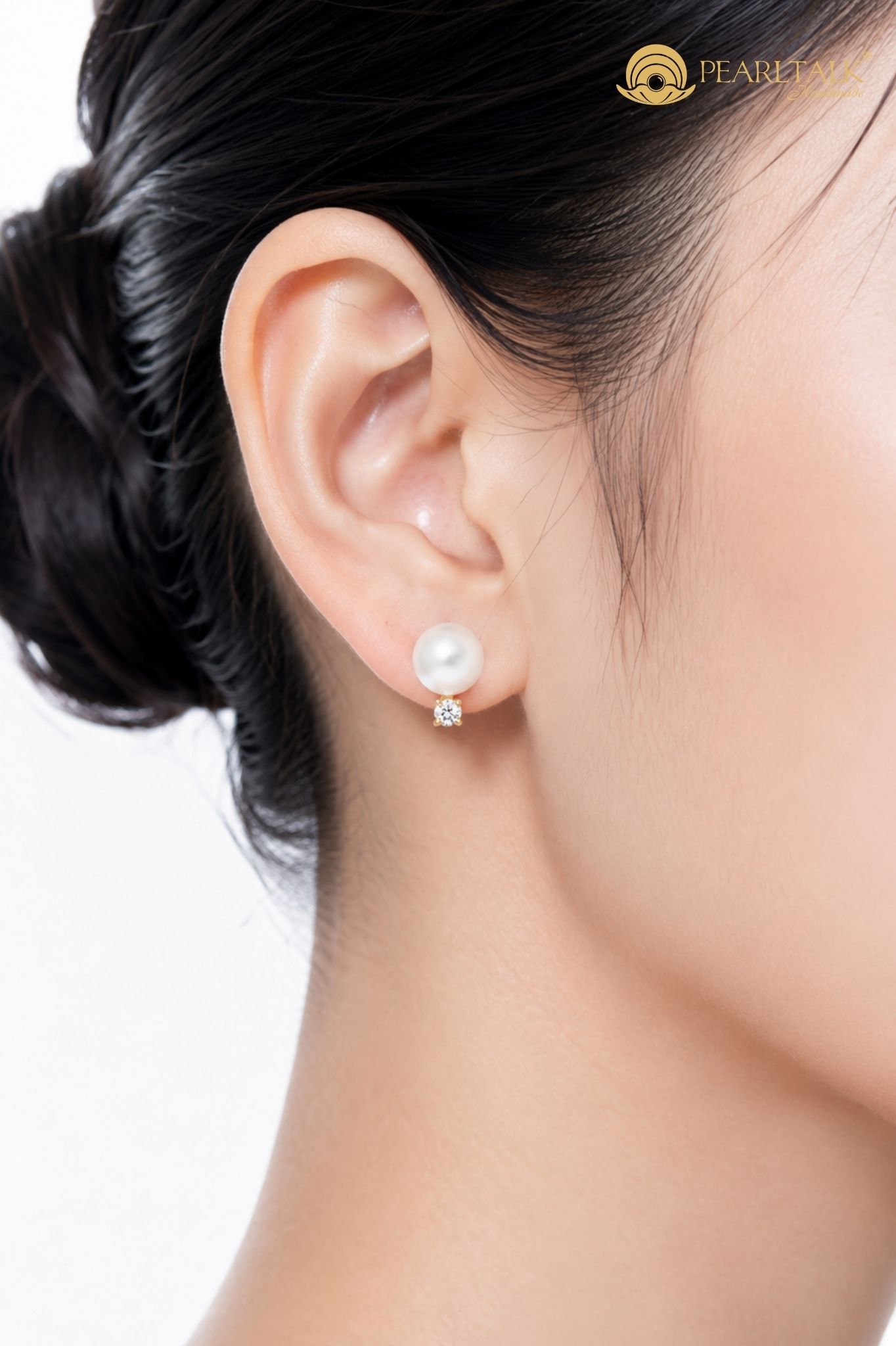 BÔNG TAI NGỌC TRAI TRẮNG NƯỚC NGỌT 8MM